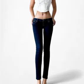 Abercrombie Dark Blue Low Rise Skinny Denim Jeans Size 00/XS