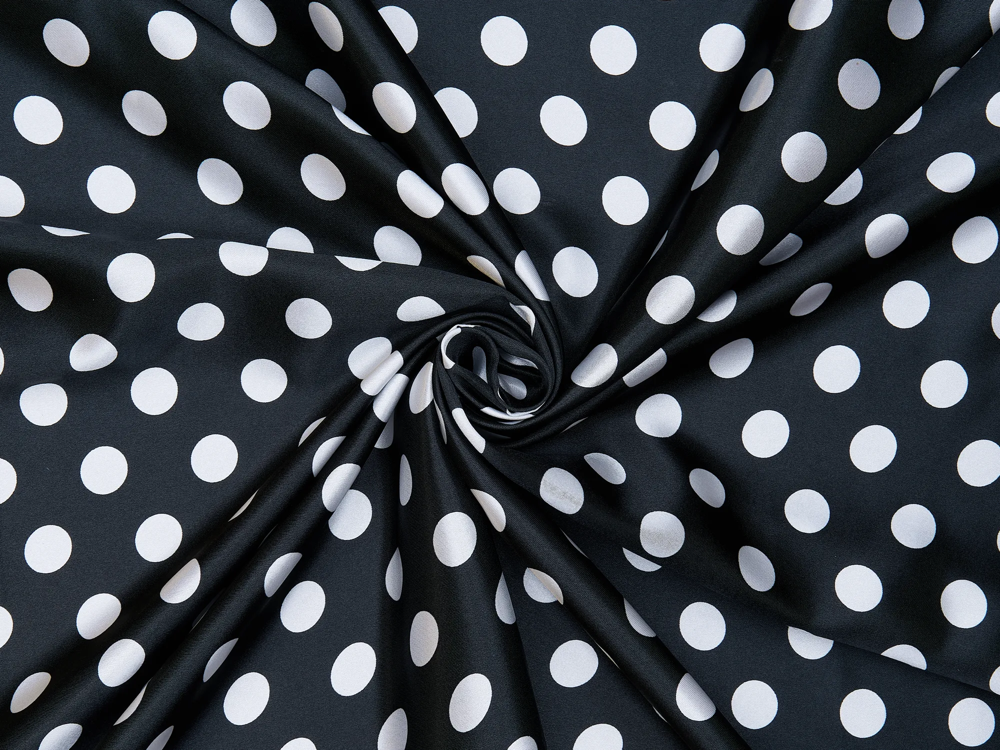 Charmeuse   satin fabric by the yard -  Polka  dots print