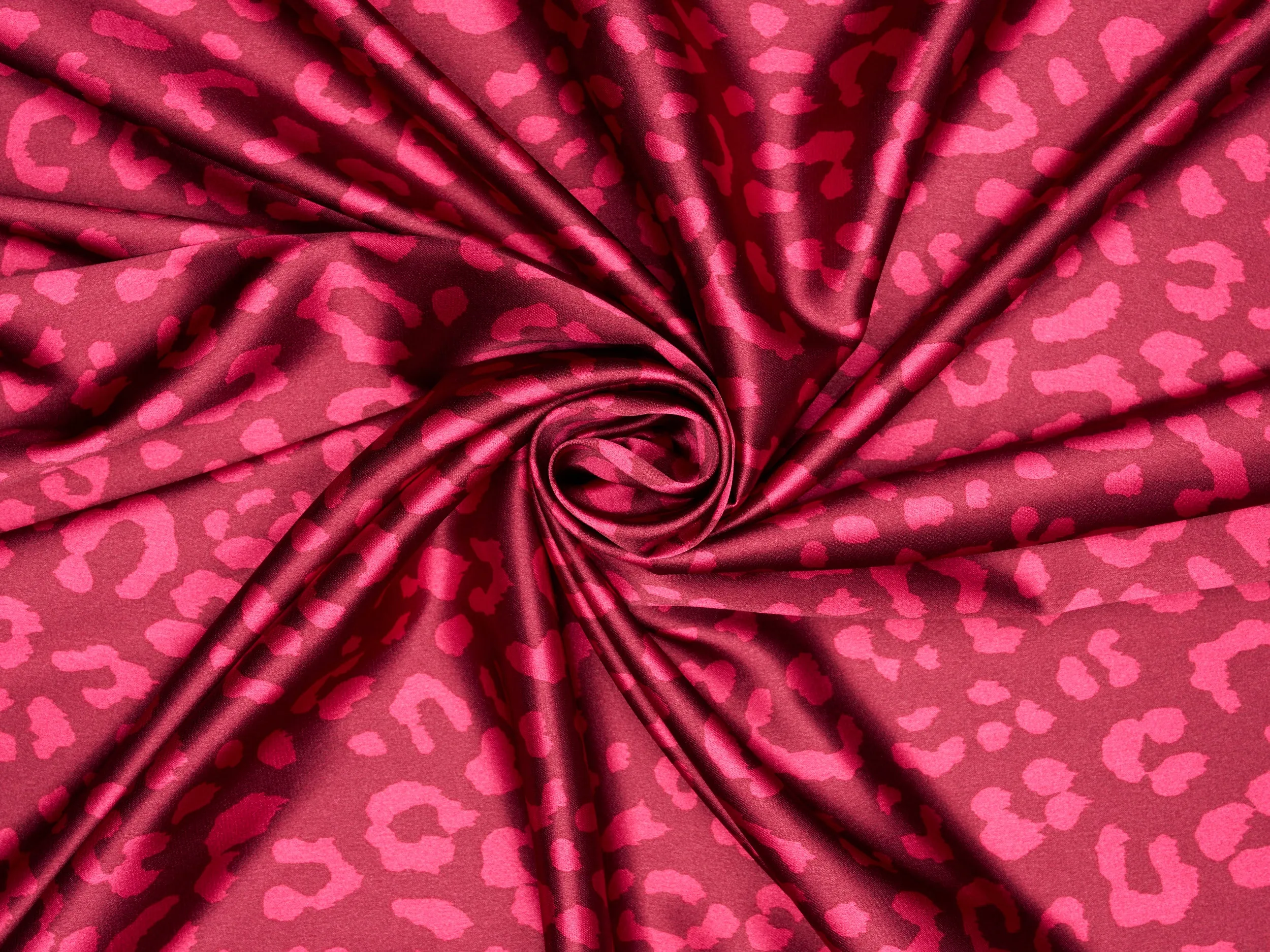 Cheetah print - Faux silk Satin  charmeuse fabric by the yard -