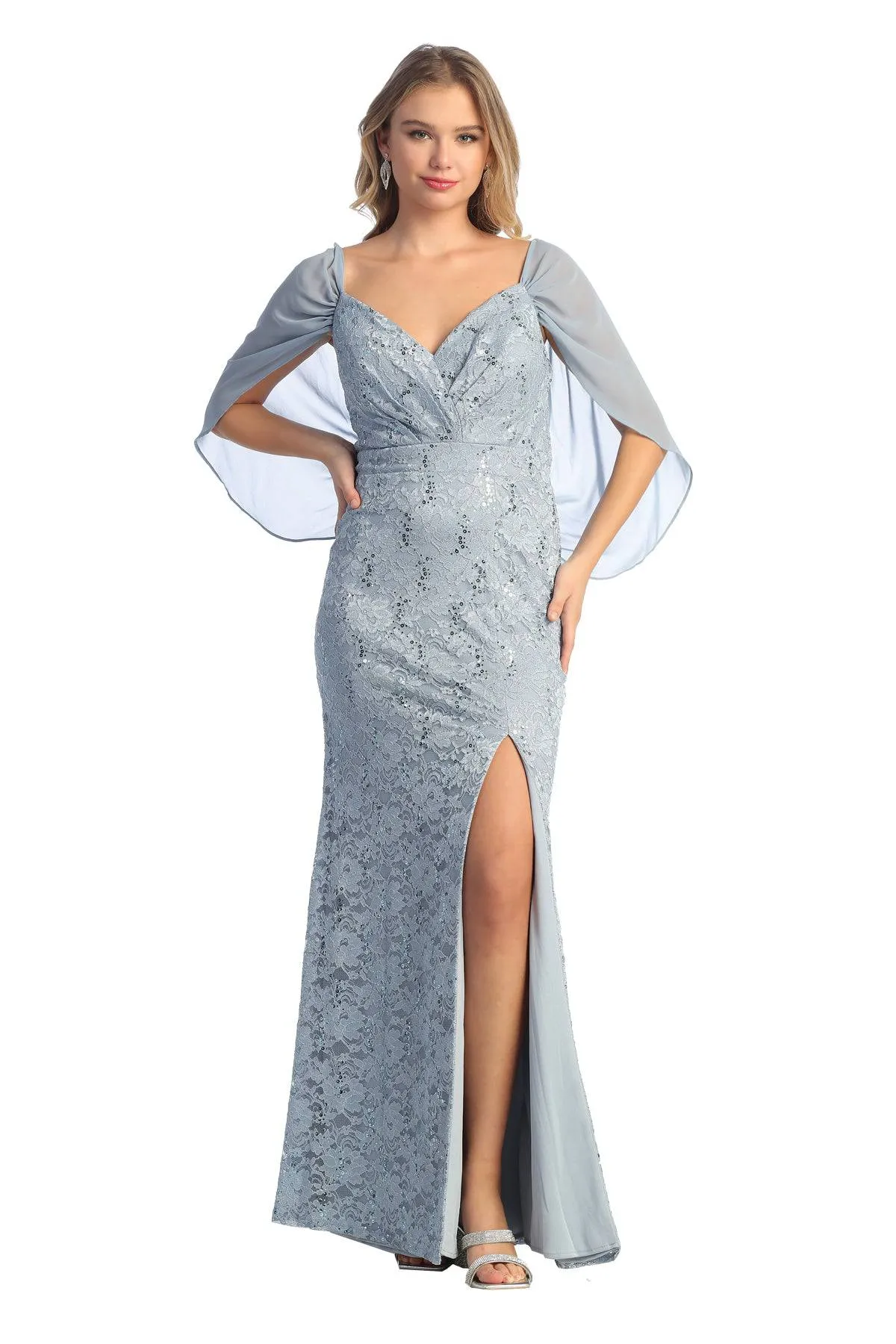 Cindy Collection 1614 Dusty Blue Mother of the Bride Dress
