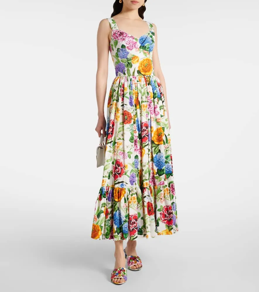 Dolce&Gabbana Floral cotton poplin maxi dress