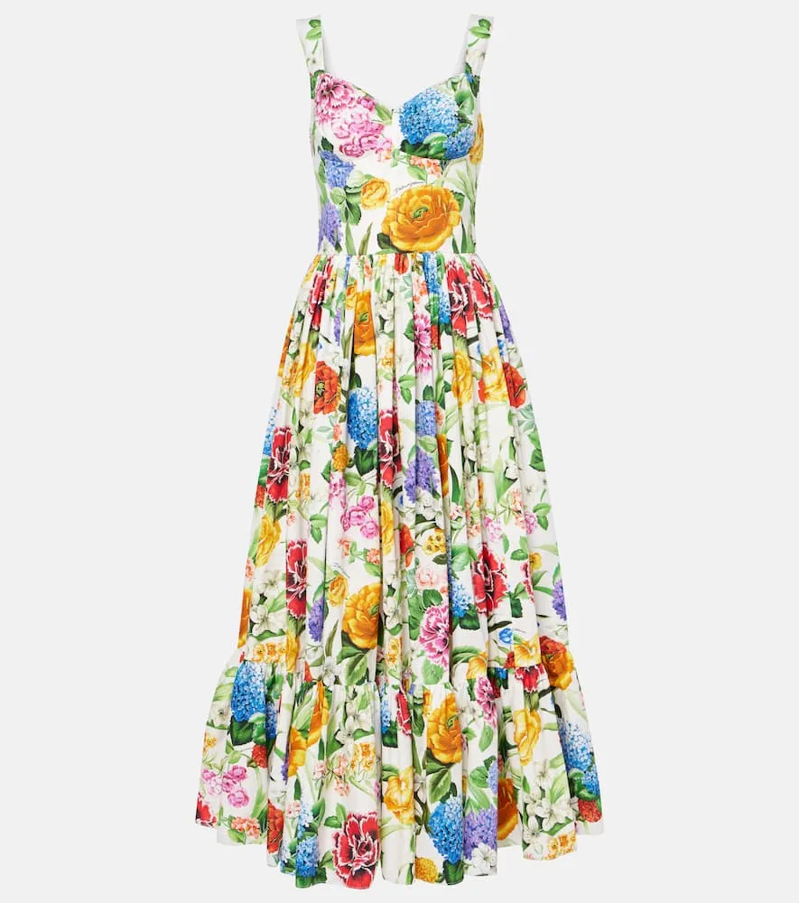 Dolce&Gabbana Floral cotton poplin maxi dress