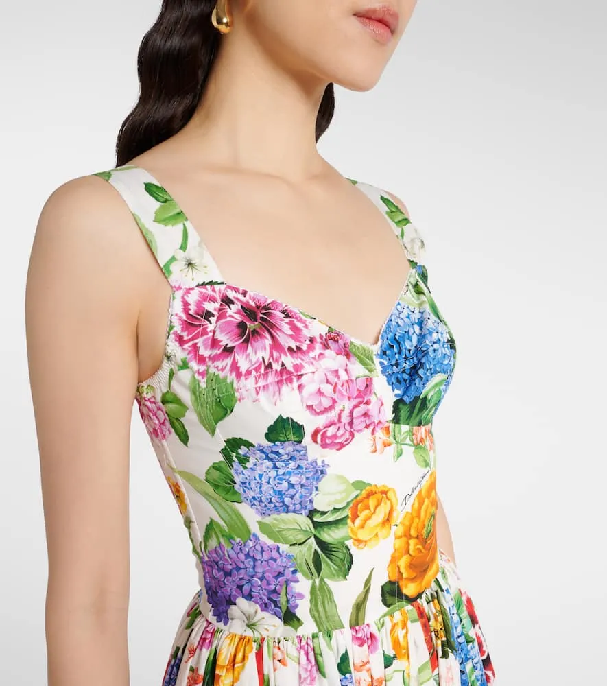Dolce&Gabbana Floral cotton poplin maxi dress