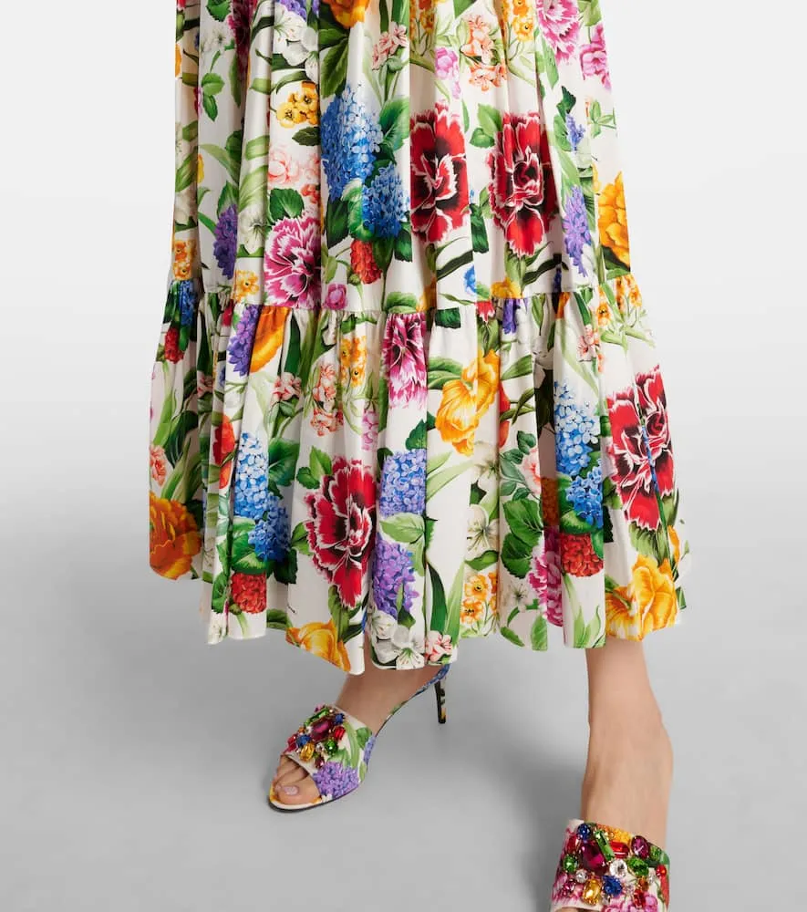 Dolce&Gabbana Floral cotton poplin maxi dress