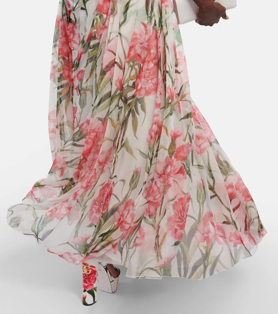 Dolce&Gabbana Floral halter-neck silk gown