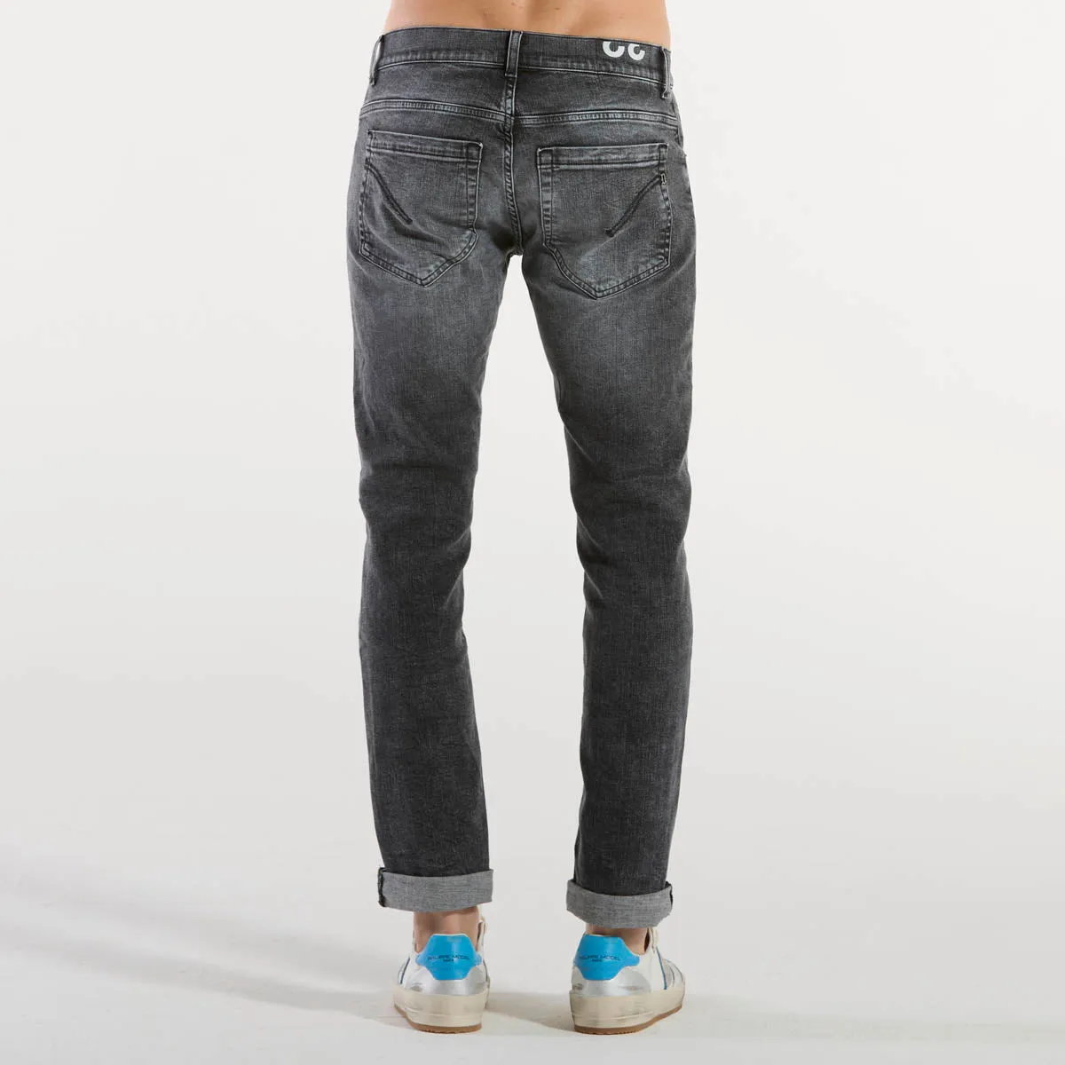 Dondup jeans george nero slavato con abrasioni