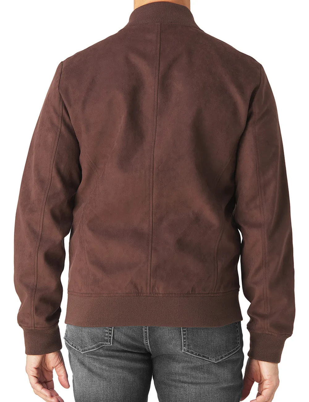 Faux Suede Bomber Jacket
