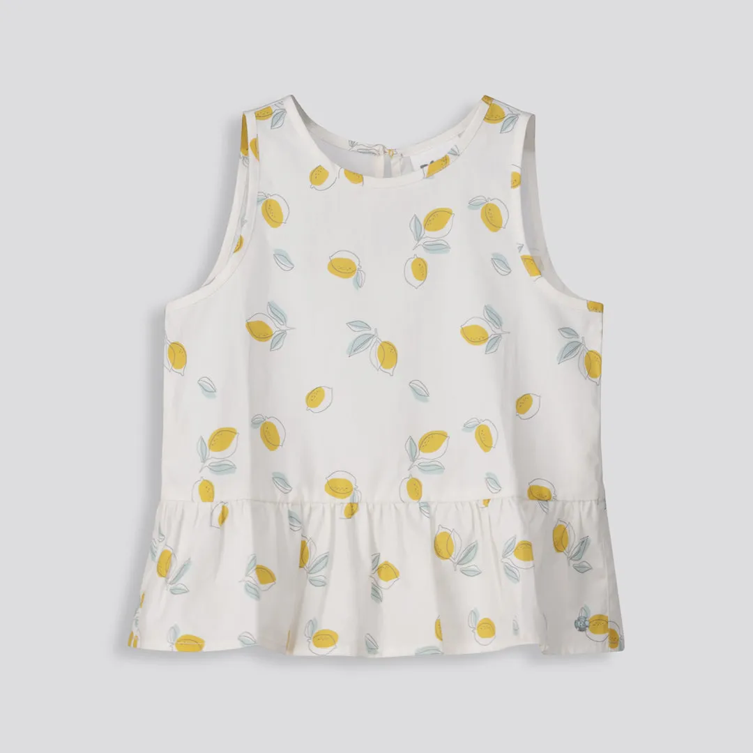 Girls Peplum Tank Top _ 155384 _ Milk
