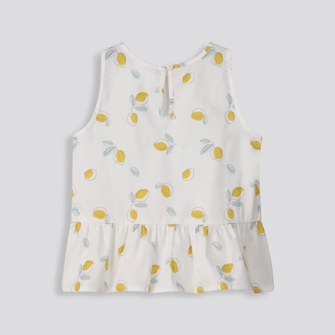 Girls Peplum Tank Top _ 155384 _ Milk