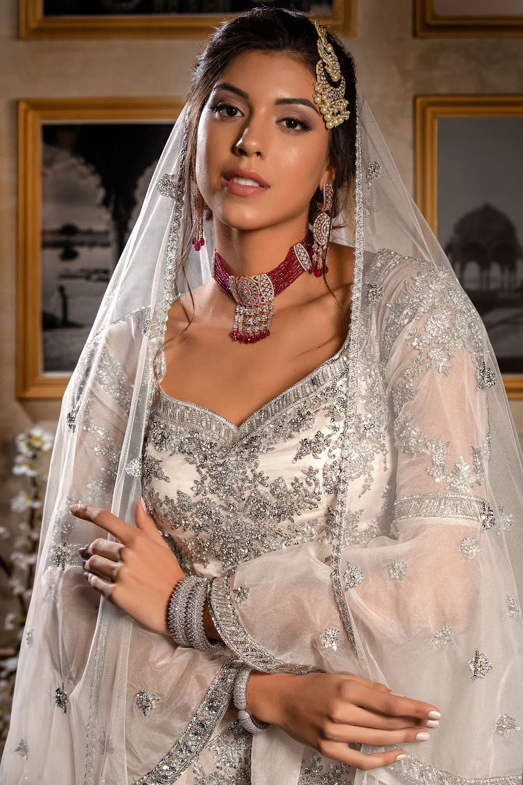 Ivory Peplum Top with Sharara