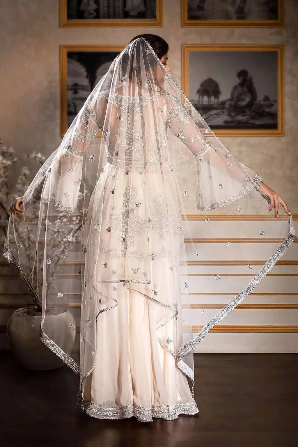 Ivory Peplum Top with Sharara