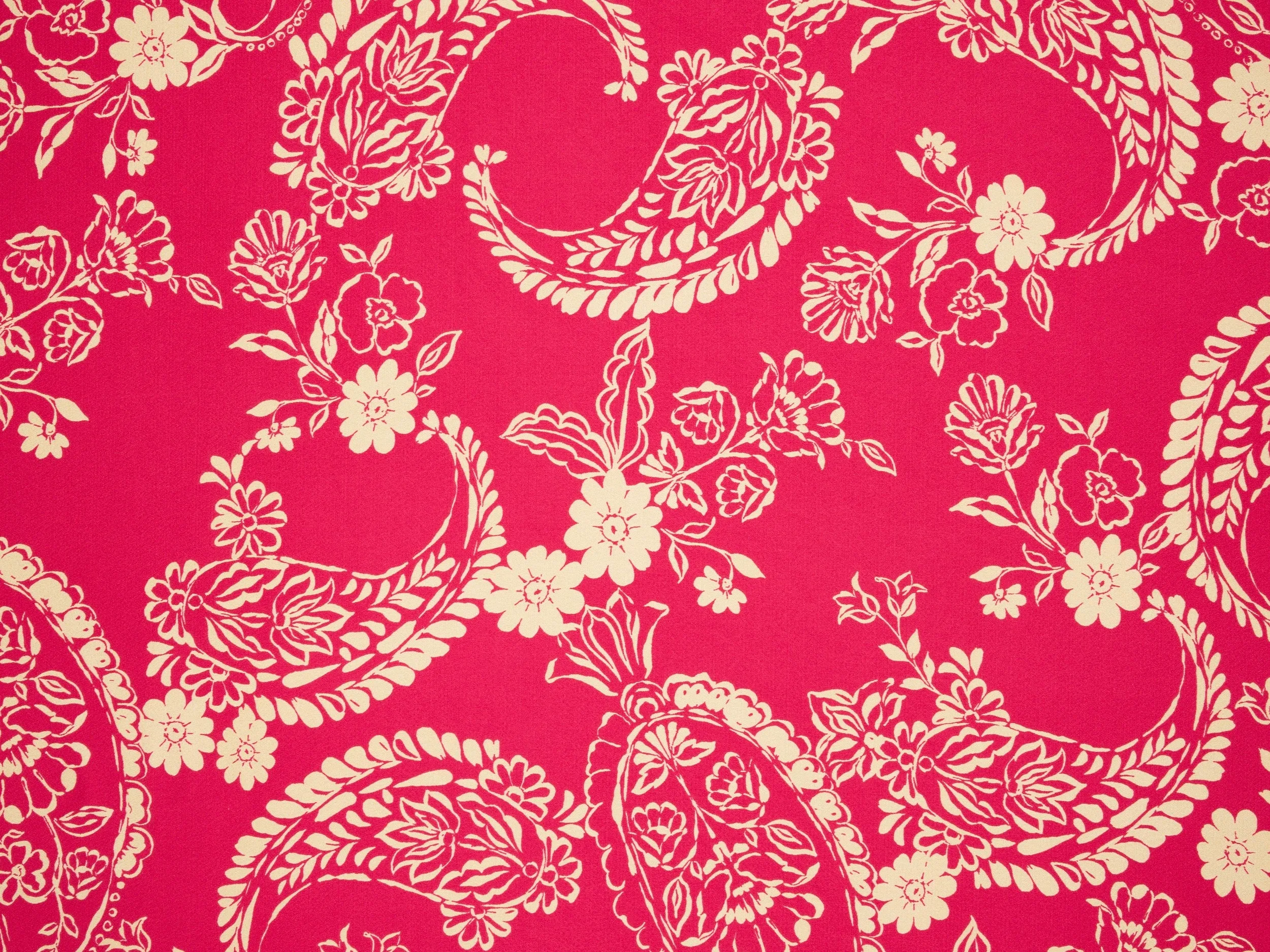 Lightweight  satin  dobby fabric by the yard - Floral and paisley