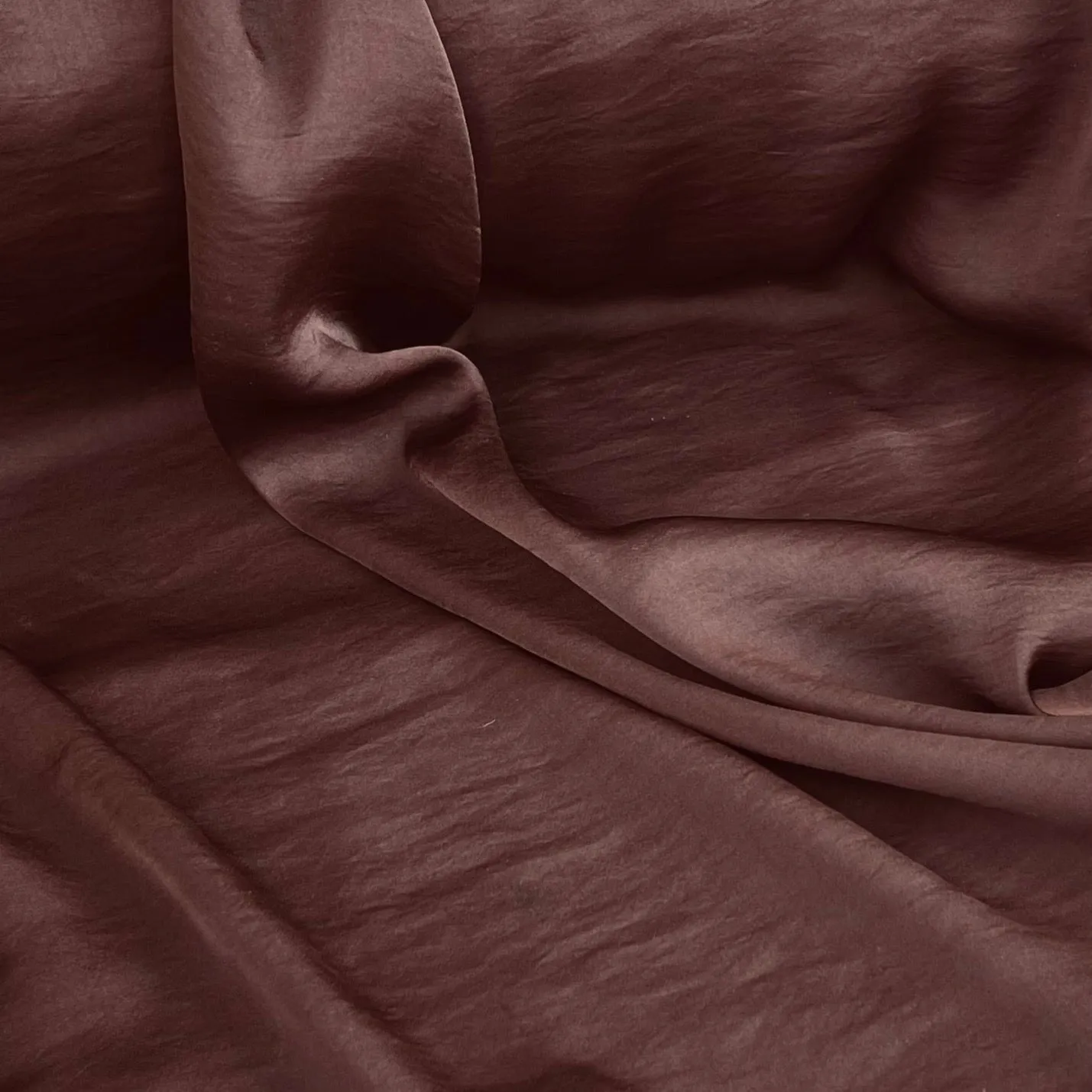 Lightweight  satin fabric by the yard - Chocolate   Brown solid