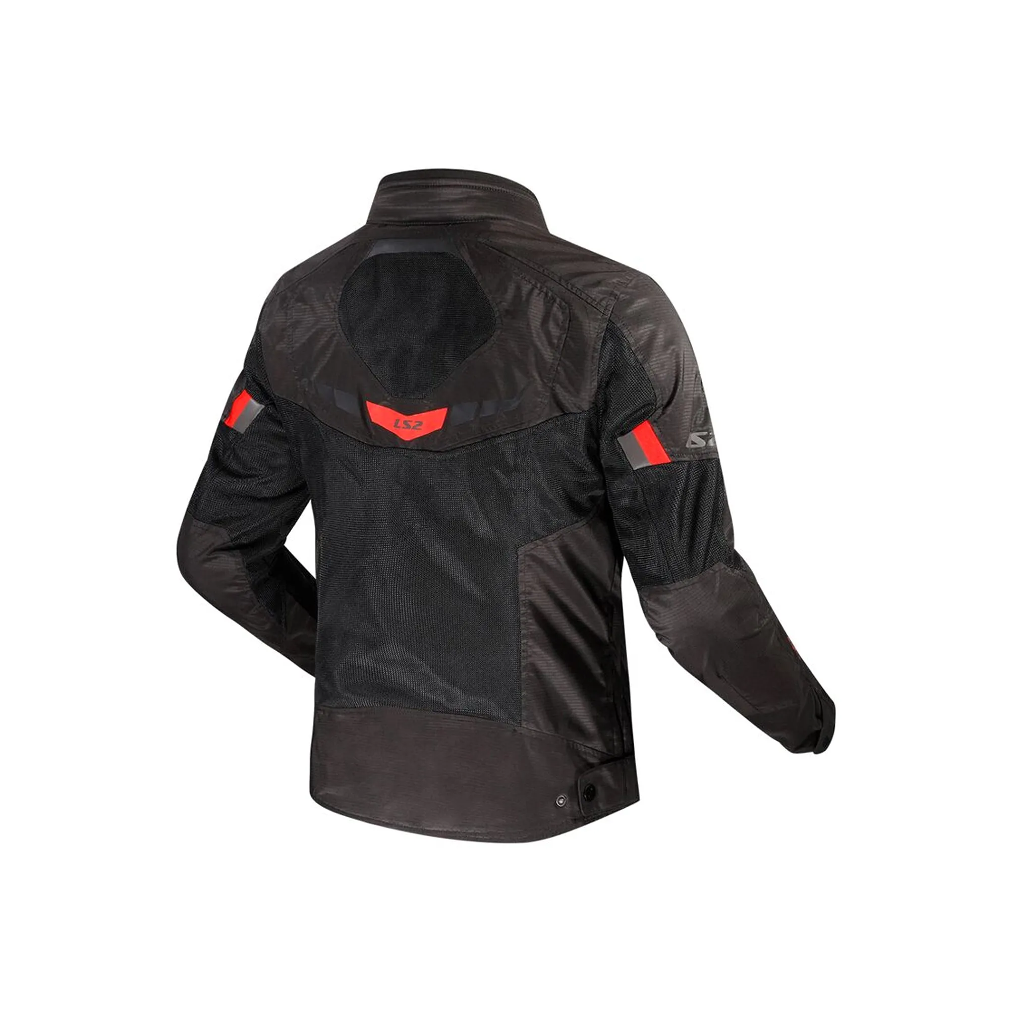 LS2 Summer Mesh Motorcycle Riding Jacket MJ158 Black/Red/Grey - 609310