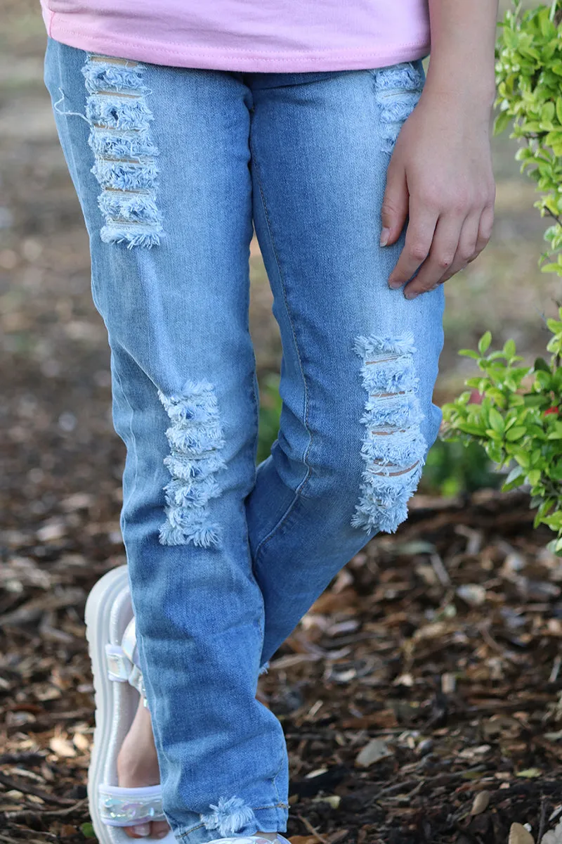 LT. blue distressed skinny jeans. PNG65153028 SOL