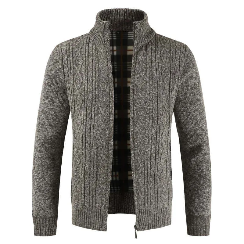 Men's Cable Knit Zip-Up Cardigan: Warmth & Style