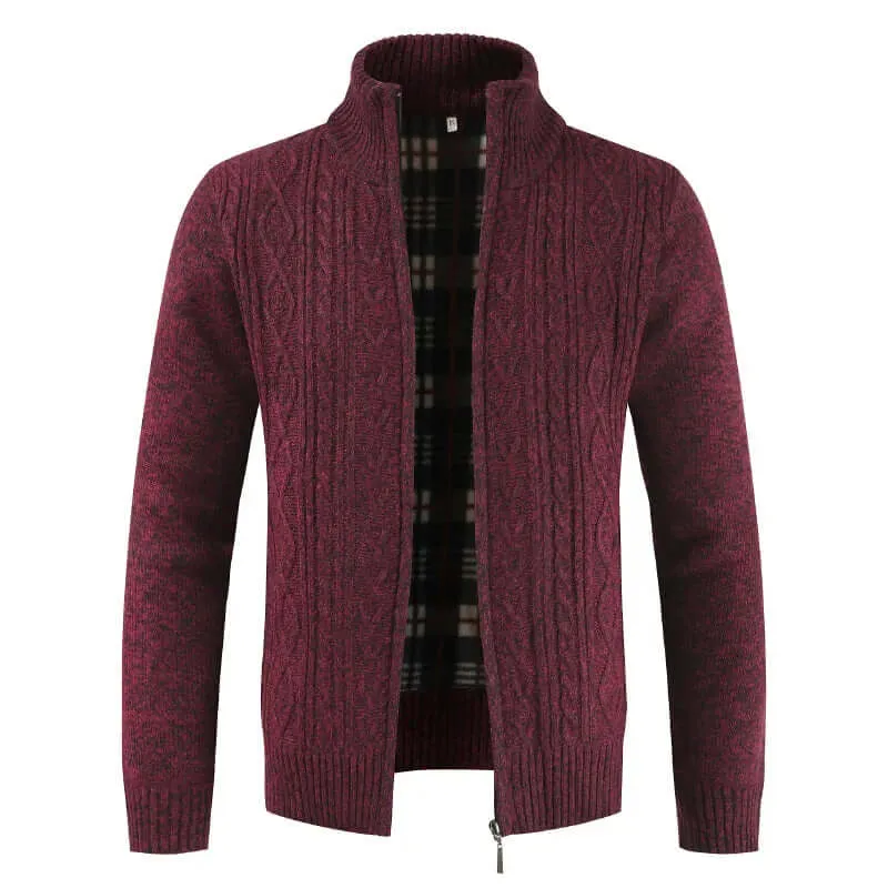 Men's Cable Knit Zip-Up Cardigan: Warmth & Style