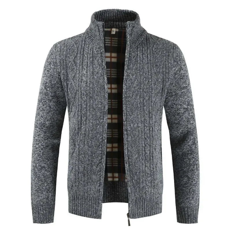 Men's Cable Knit Zip-Up Cardigan: Warmth & Style
