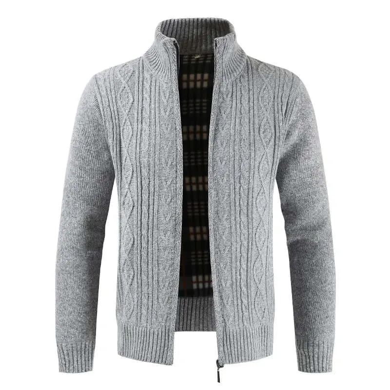 Men's Cable Knit Zip-Up Cardigan: Warmth & Style