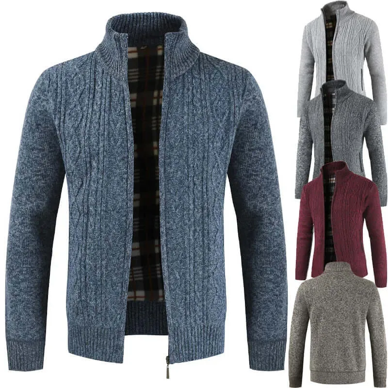 Men's Cable Knit Zip-Up Cardigan: Warmth & Style