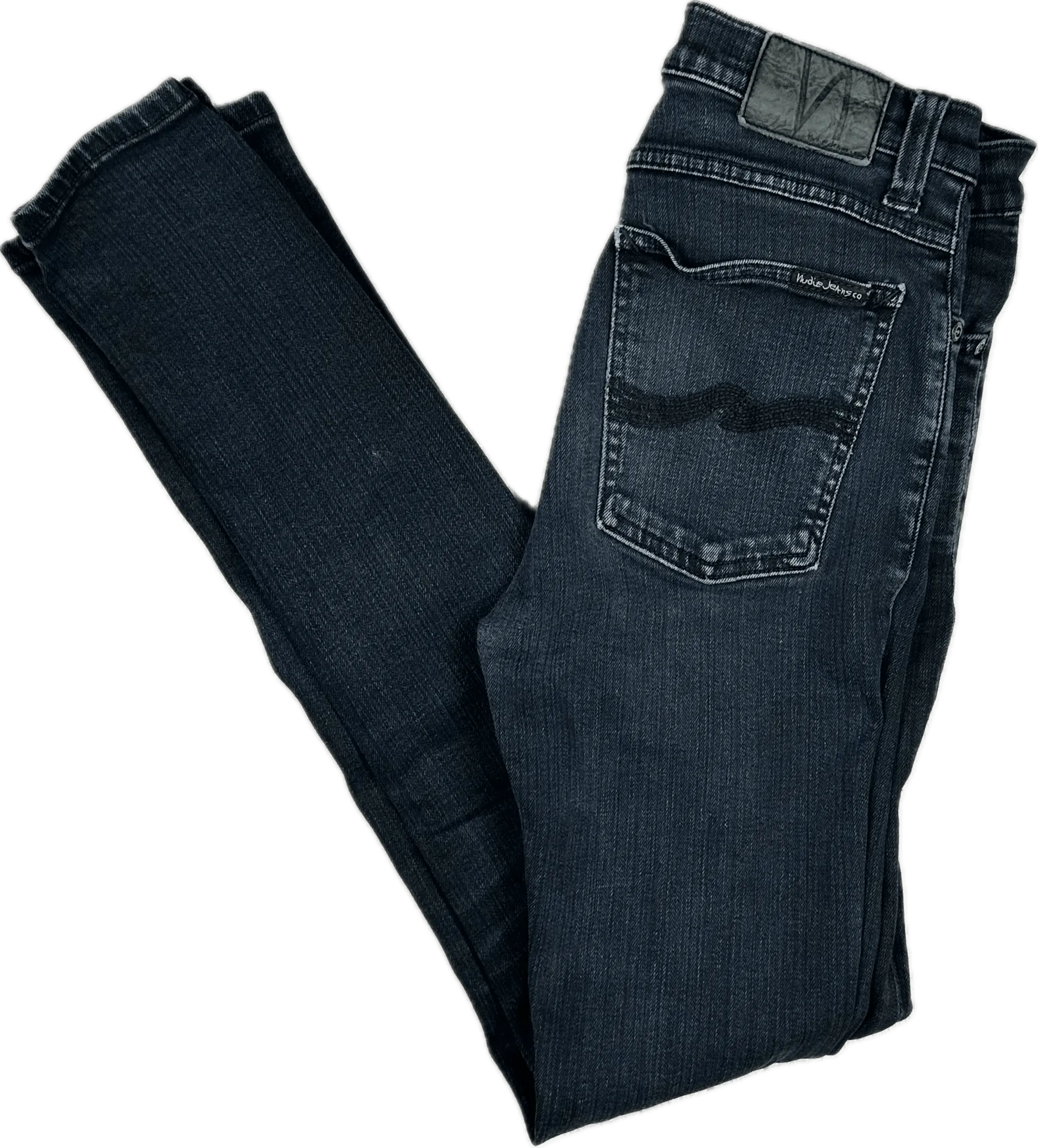 Nudie 'High Kai' Black Black Wash Jeans- Size 29/32