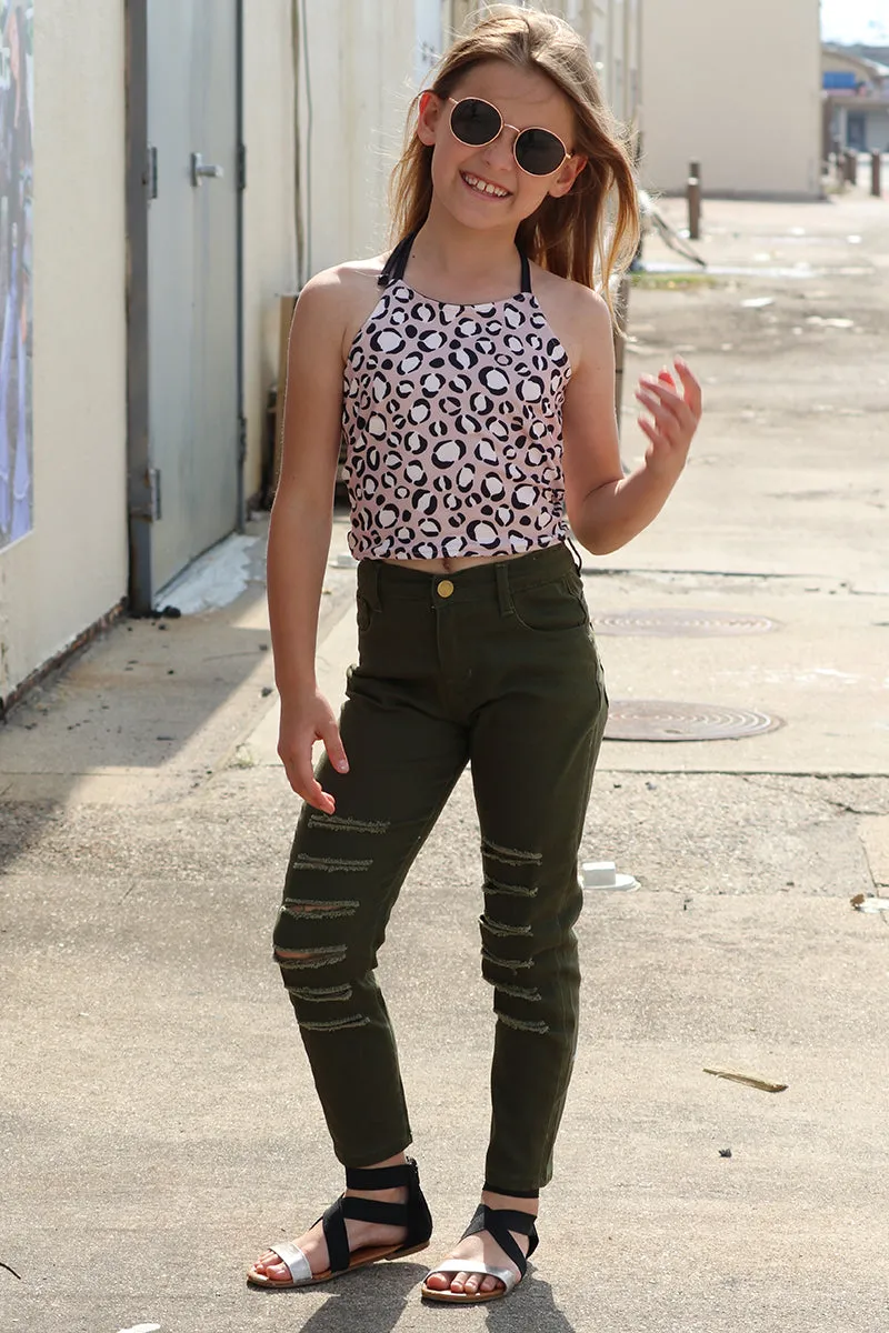 olive green ripped skinny jeans. PNG25133060AMY
