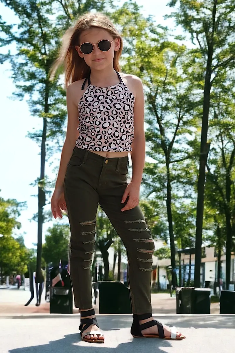 olive green ripped skinny jeans. PNG25133060AMY