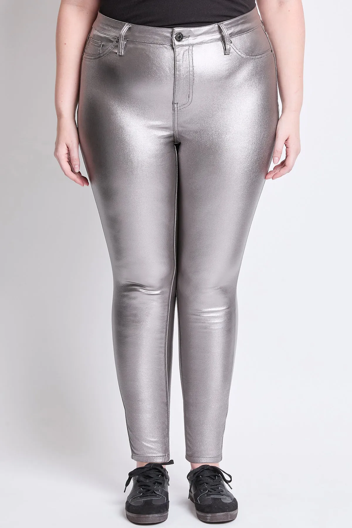 Women's Plus Hyperstretch Metallic Skinny Pants
