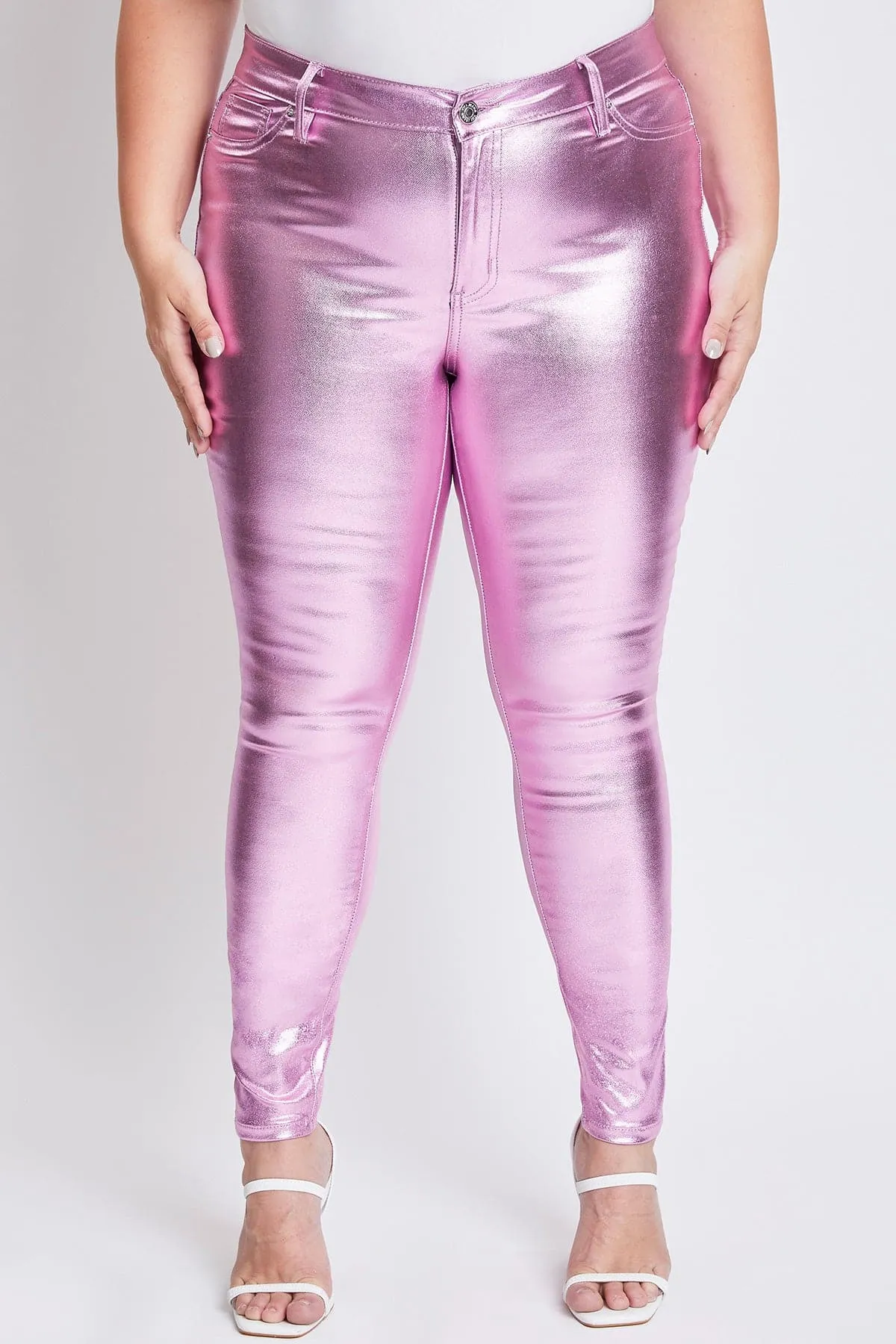 Women's Plus Hyperstretch Metallic Skinny Pants