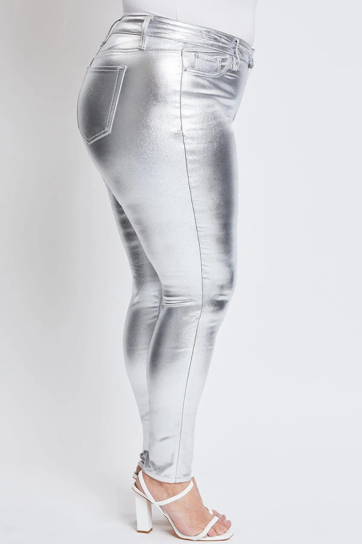 Women's Plus Hyperstretch Metallic Skinny Pants