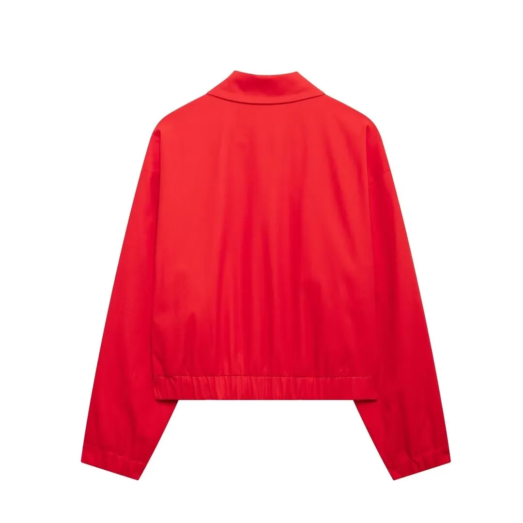 Zip Up Long Sleeve Bomber Jacket